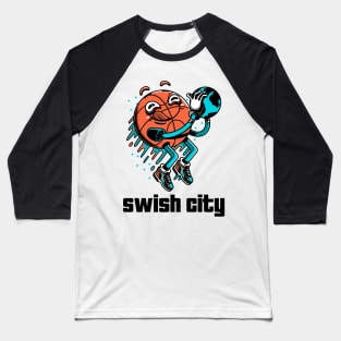 Swish City Basketball Baseball T-Shirt